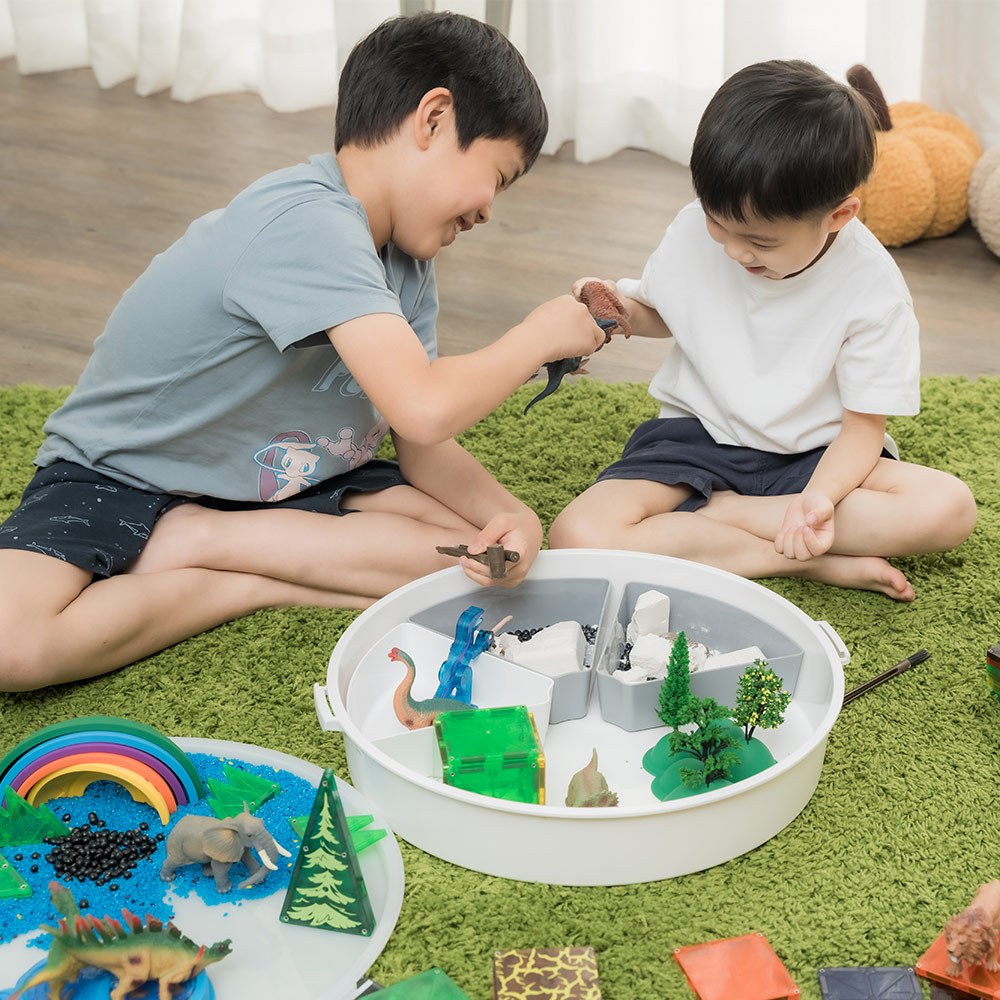 GOOGOOGAGA X WOOHOO 開放式統感遊戲創造盆/感官盆-白蓋, , large