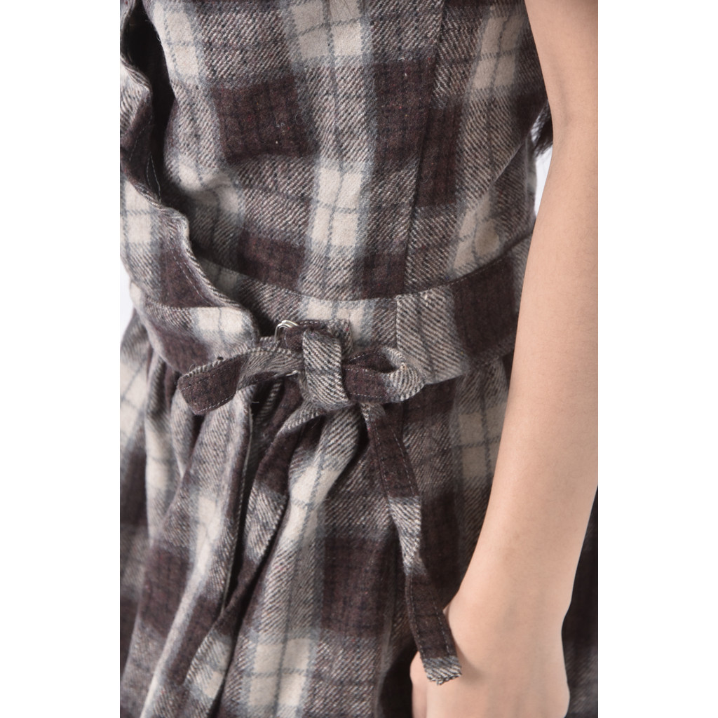 (L) 棉質綁帶棕色長裙二手衣, , large