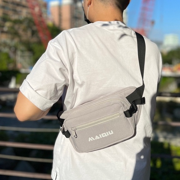 【MQ】潮流胸包-黑色 腰包 斜跨包 兩用包 斜肩包 霹靂包 外送員 潮流 輕便 情人節 禮物, , large