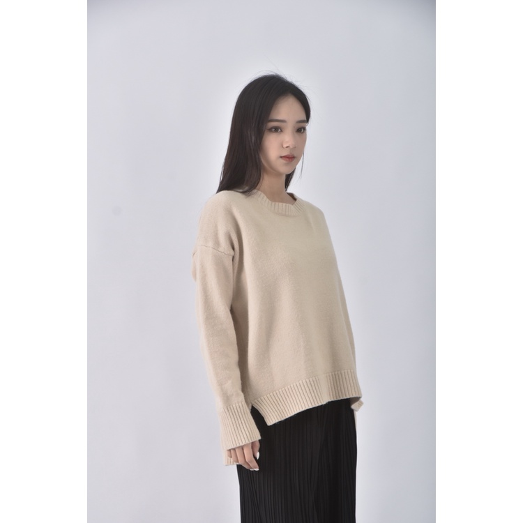 (XL) 質感圓領杏色長袖上衣二手衣, , large