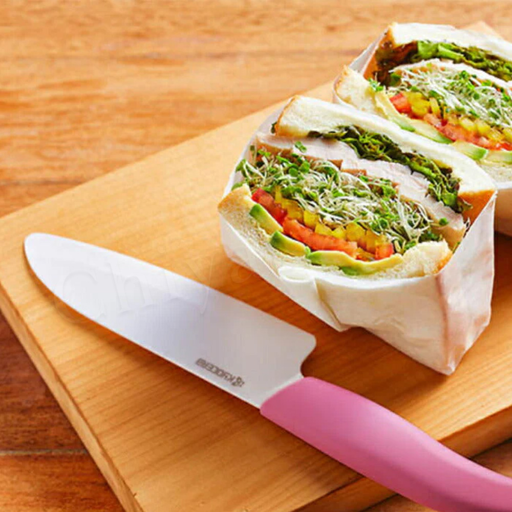 【KYOCERA京瓷】日本京瓷 經典莫蘭迪色系 抗菌多功能精密陶瓷刀 料理刀 廚房三德刀(14cm)-黑色, , large