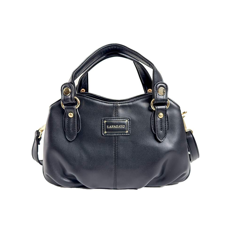 【lapagayo】高級訂製絲柔皮革手提包+手機包(粉色)-PI-06419A-1-09黑色, , large