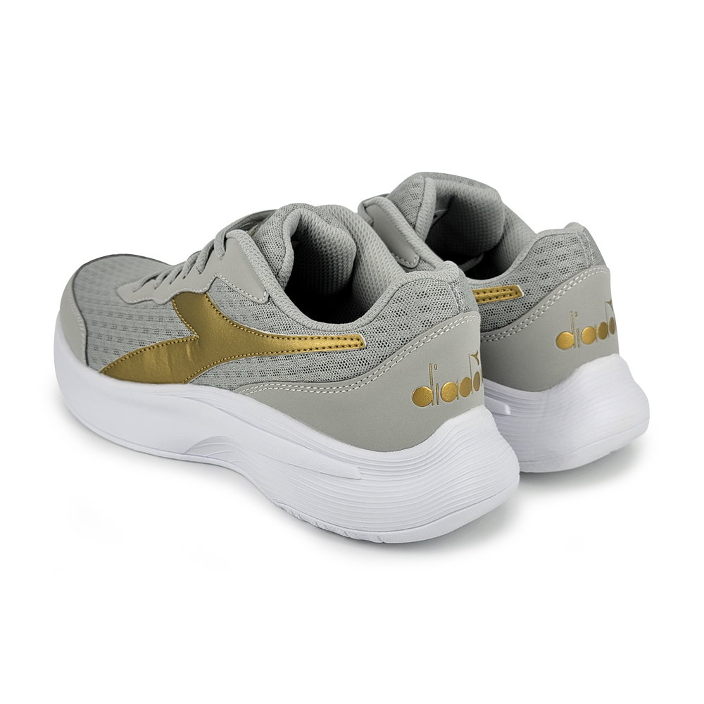 DIADORA迪亞多那 義大利進口 超輕量慢跑鞋 女運動鞋 女鞋 休閒鞋 簡約 時尚 金色 透氣 彈性 吸震 止滑 灰金, , large