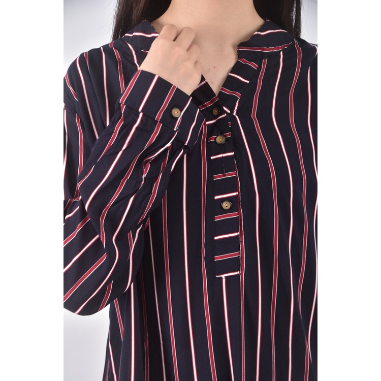 (XL) 條紋黑色長袖上衣二手衣, , large