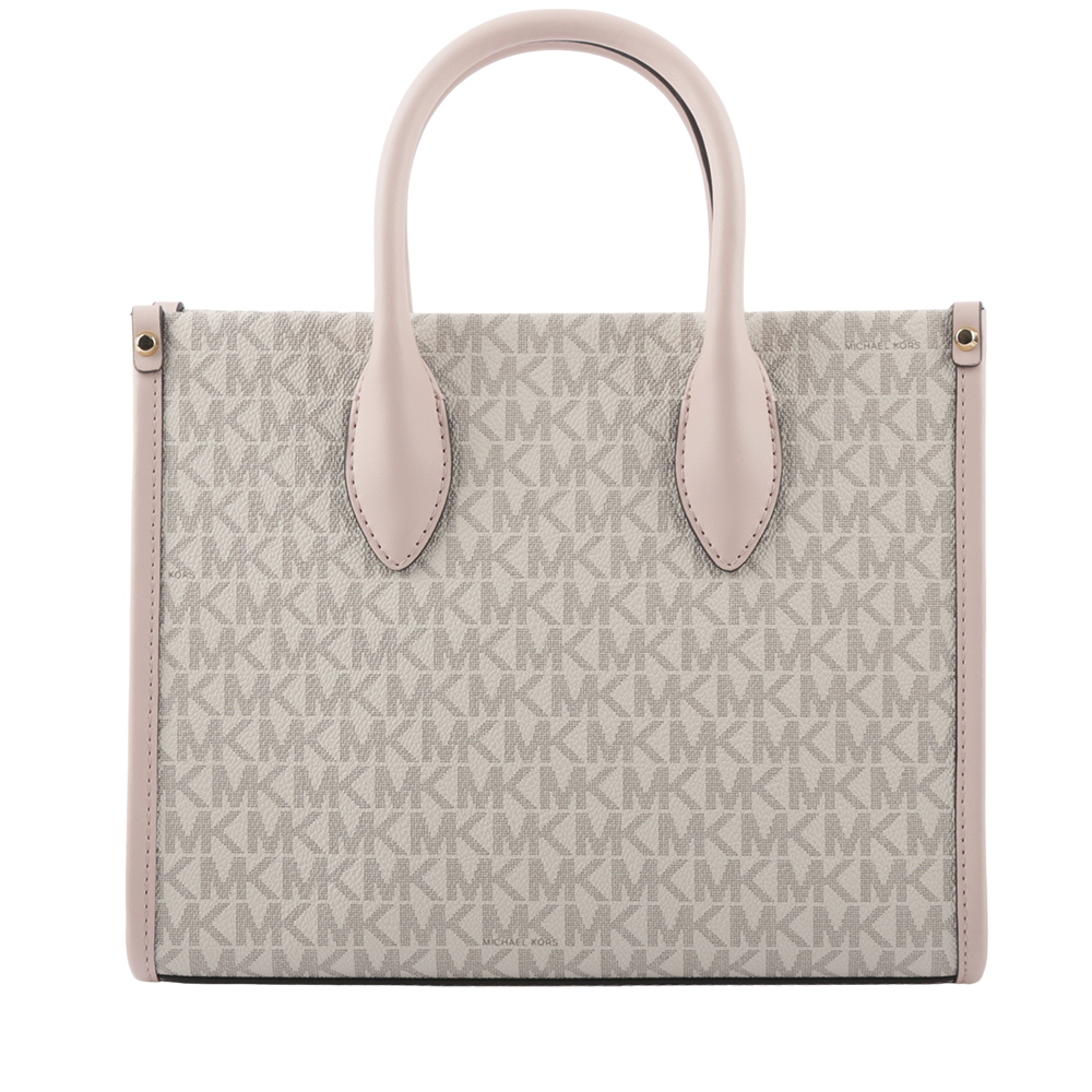 Michael Kors Mirella 滿版塗層帆布小款二用托特包/香草色/粉色, , large