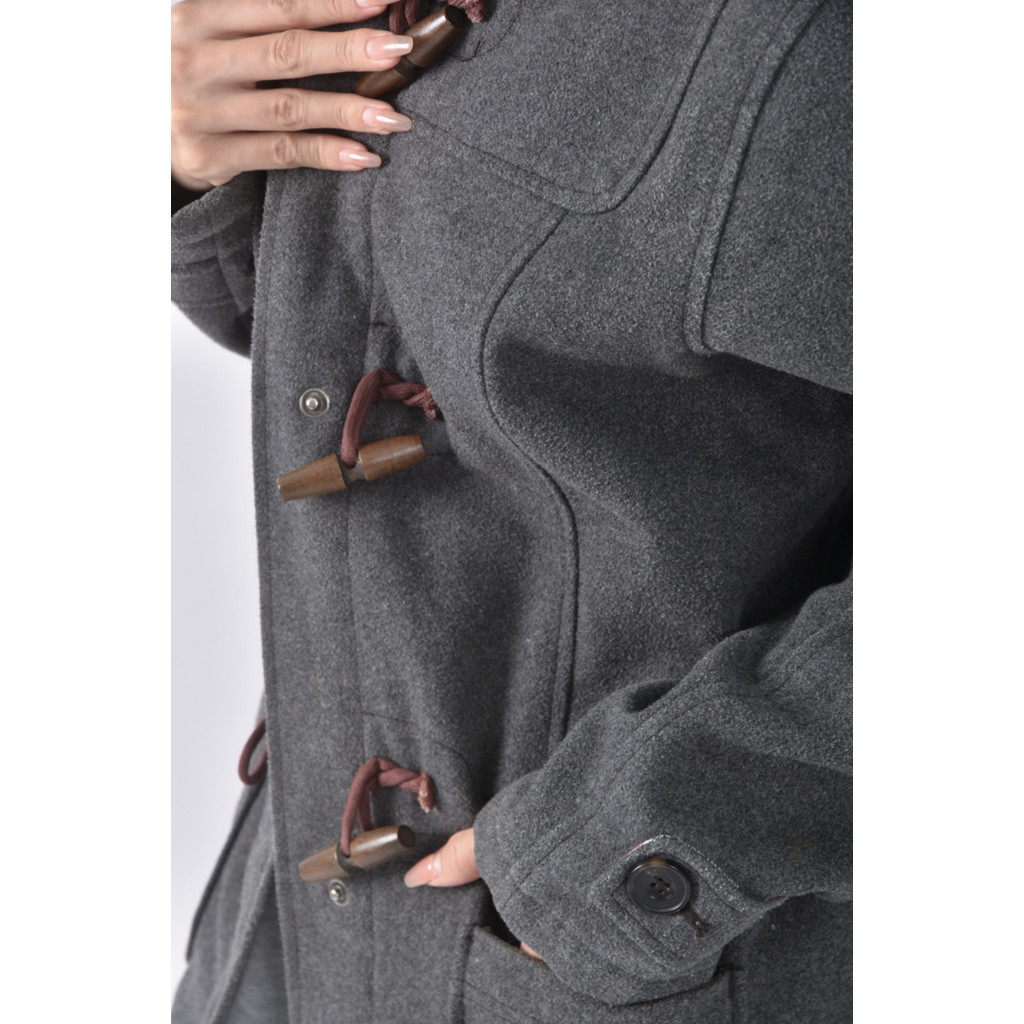 (XL) lativ質感格紋灰色外套二手衣, , large