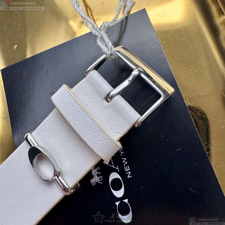 [星晴錶業]COACH手錶,36mm,CH00249銀白色錶面銀錶殼白真皮皮革錶帶款, , large