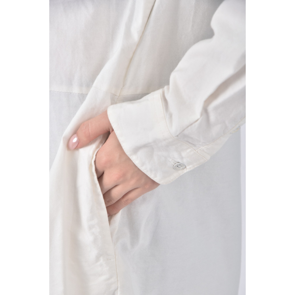 (M) ichocolate質感棉質純棉白色洋裝二手衣, , large