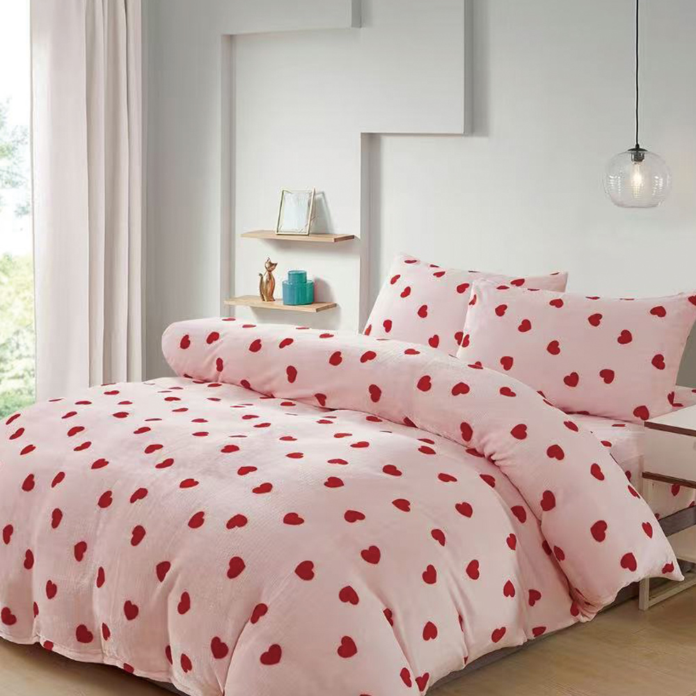 【Galatea葛拉蒂】法蘭絨冬季雙人床包四件組 草莓花卉, , large