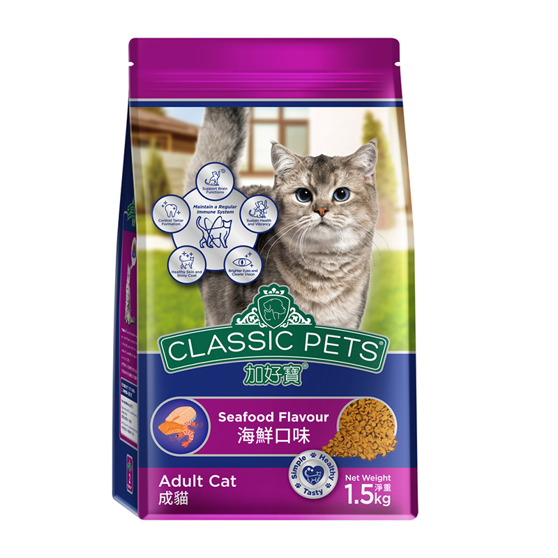【Classic Pets 加好寶】經典乾貓糧1.5kg*6包-海鮮口味, , large