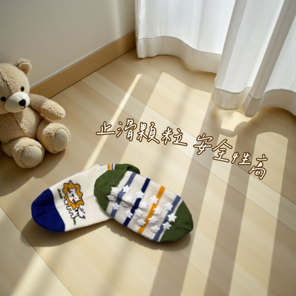 [凱美棉業]10雙組 隨機出色 純棉止滑童襪 粉嫩日常款 男童女童襪 卡通童襪 可愛襪 13-16cm, , large