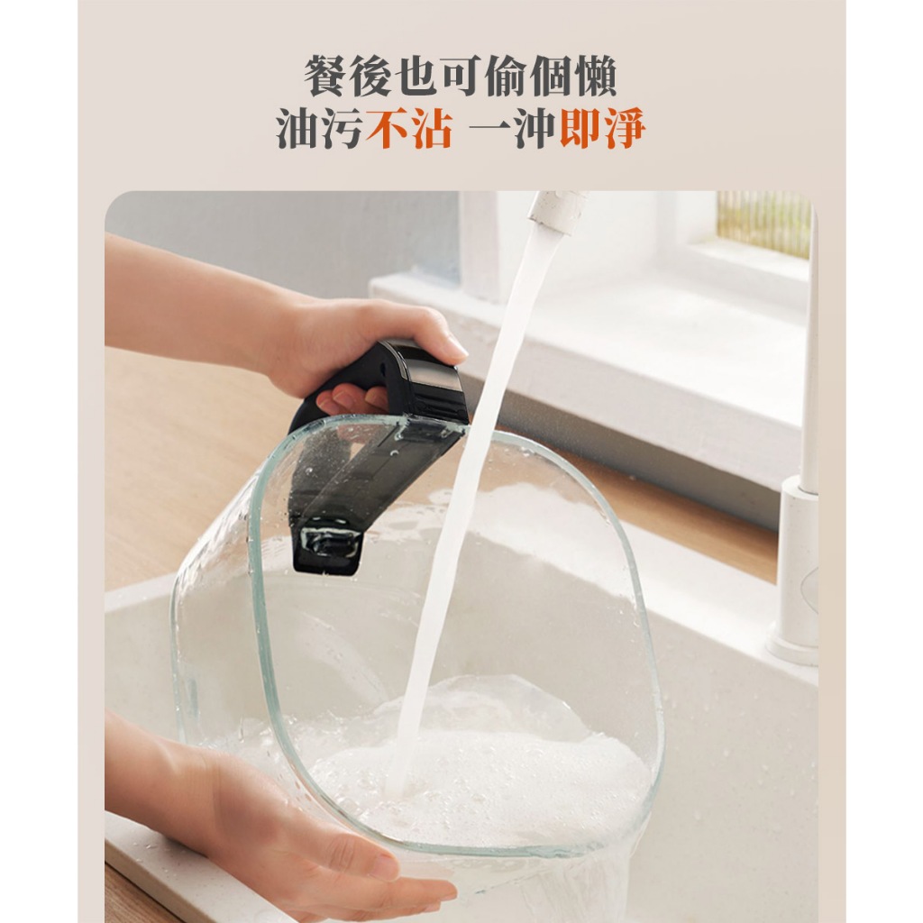 【Glolux】小白金3.5L晶鑽氣炸鍋 玻璃氣炸鍋 氣炸鍋 烘培紙, , large
