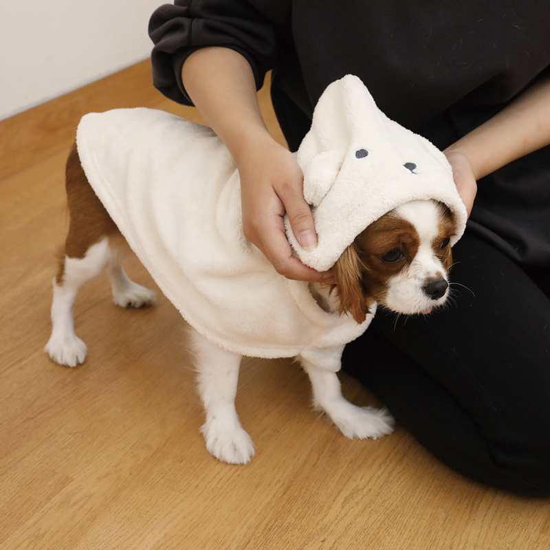 【CB JAPAN】carari X hachi 寵物專用動物造型披巾 小狗黃, , large