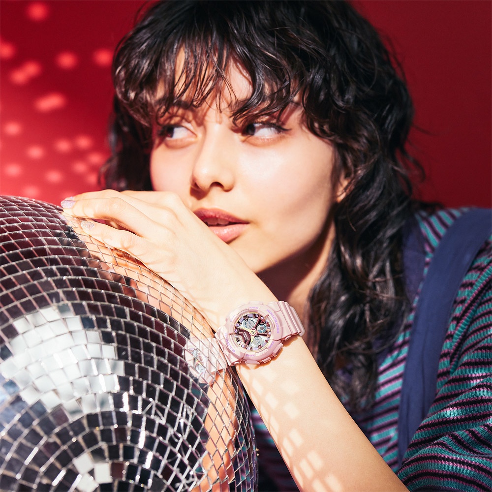 CASIO 卡西歐 BABY-G 柔美粉彩 可愛休閒雙顯手錶-粉紫 BA-130PM-4A, , large