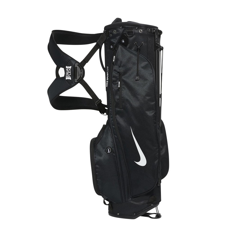 NIKE SPORT LITE 腳架袋 球桿袋 高爾夫球袋 5格 防水罩 雙背帶 黑 白 白黑紅 黑黃 淺藍 銀綠 淺灰橘, 黑＊預購, large