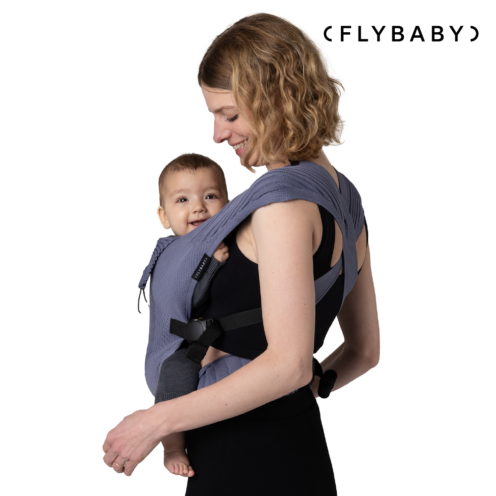 Flybaby 輕便透氣嬰兒揹巾_柔霧紫, , large