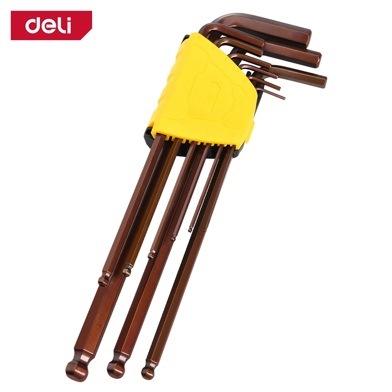 【得力工具 deli tools】超長六角扳手 L型扳手 9件組 升級款 Semi-Pro系列