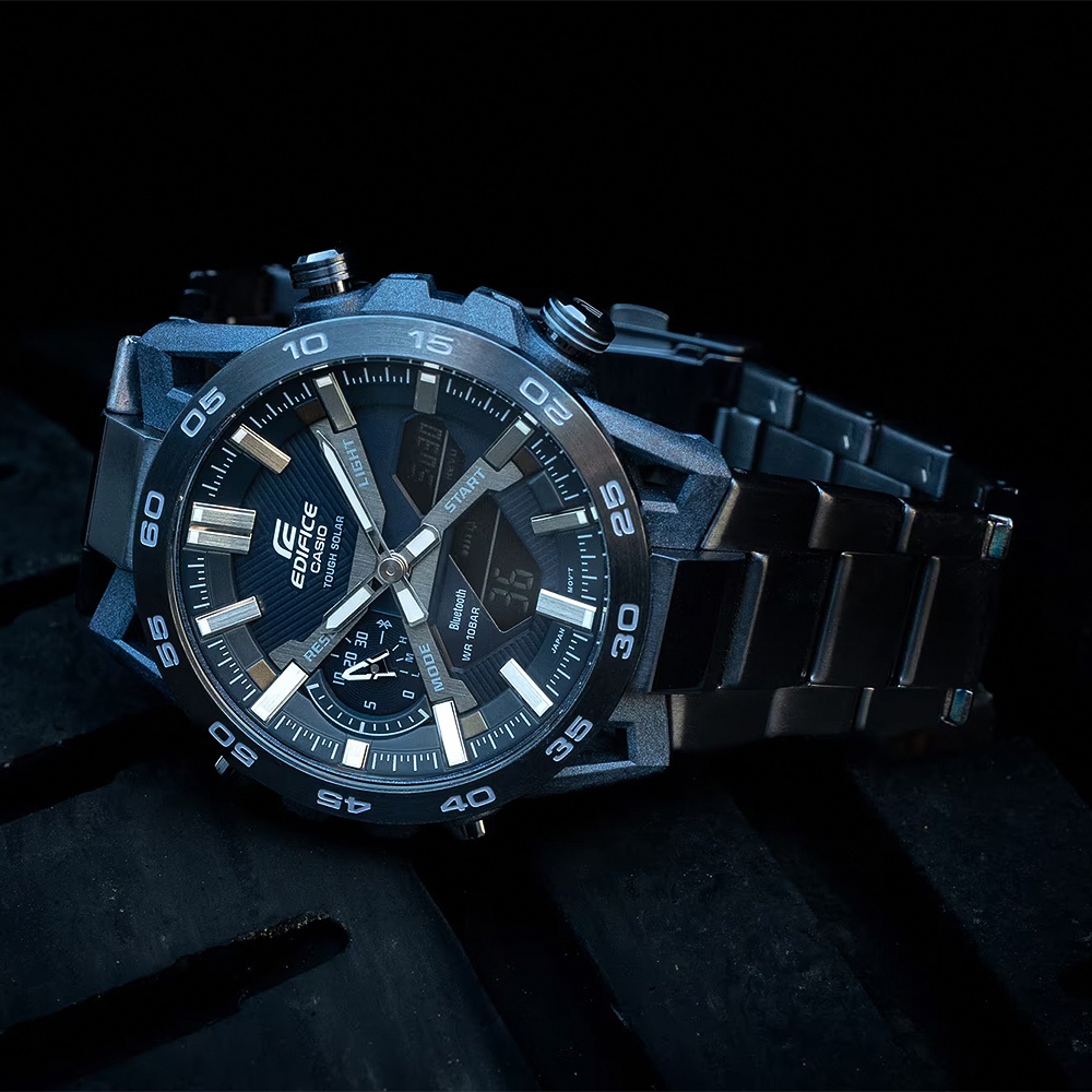 CASIO 卡西歐 EDIFICE 靛藍色 方程式賽車藍芽手錶 ECB-2000CB-2A, , large