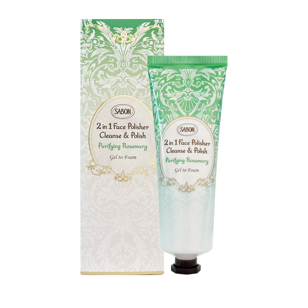 【SABON】 二合一臉部磨砂潔顏凝露-清新迷迭香 125ml, , large