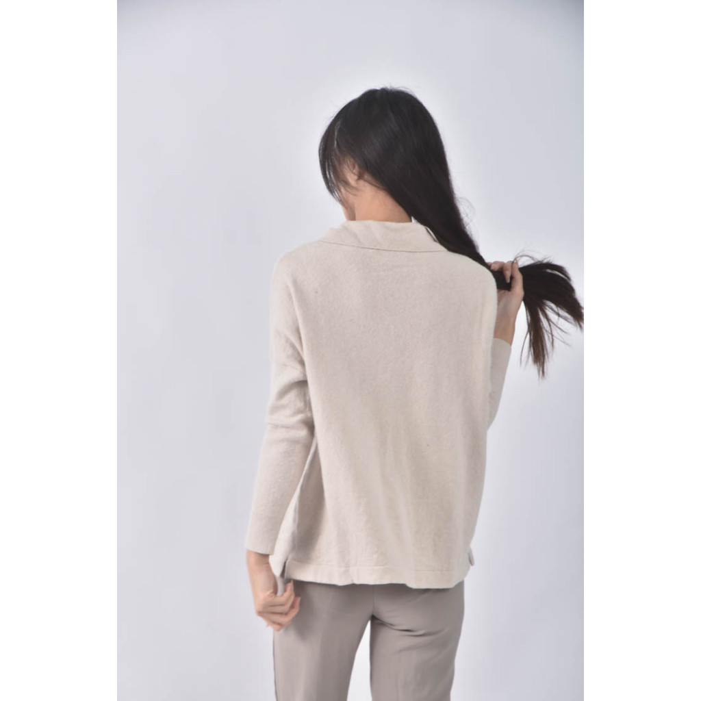 (S) white label羊毛喀什米爾杏色襯衫上衣二手衣, , large