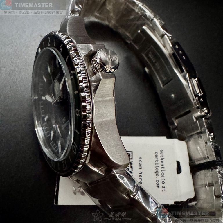 [星晴錶業]ARMANI手錶,42mm,AR00078黑色錶面銀錶殼銀色精鋼錶帶款, , large
