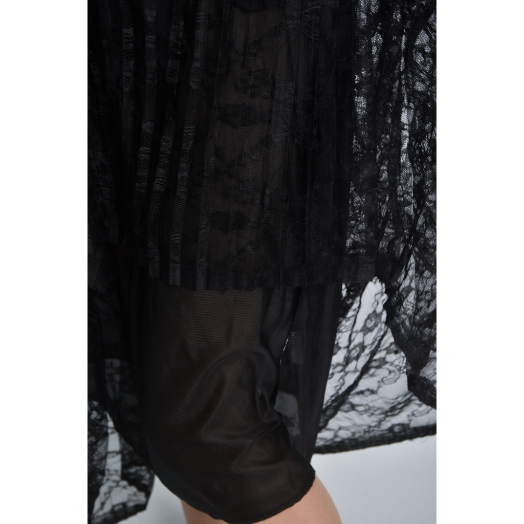 (L) 質感紡紗黑色長裙二手衣, , large