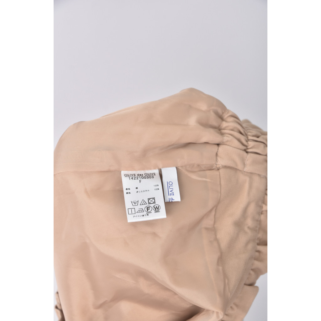(S) olive des olive質感棉質純棉杏色短裙二手衣, , large