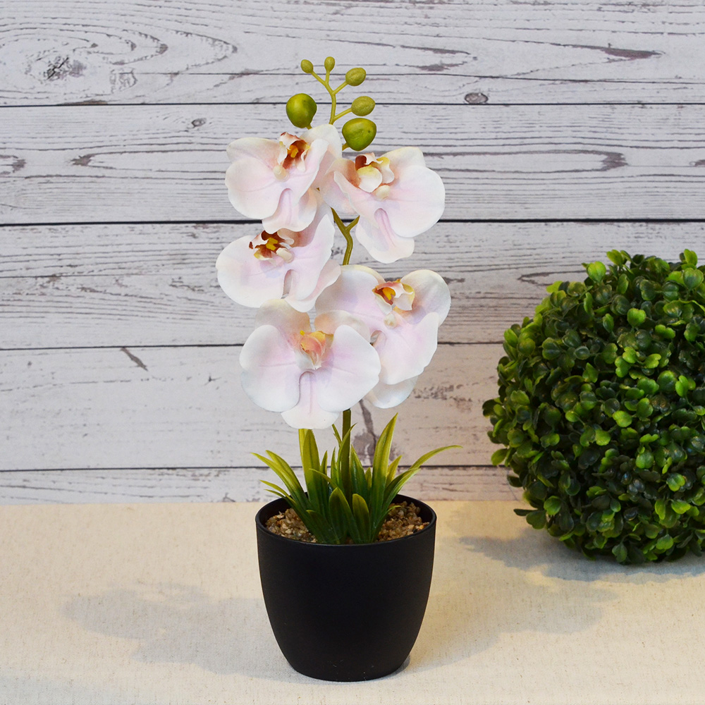 ARTIFICIAL PLANT W/BLACK POT-PINK, , large