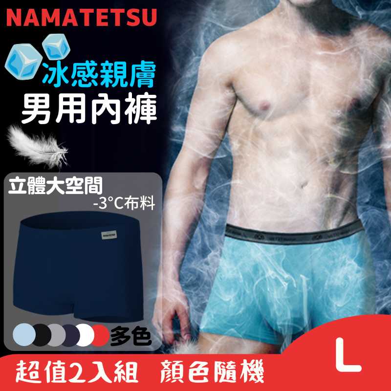 【標準桿】 NAMATETSU Men's swan silk ice silk underwear, set of 2 - L size, , large