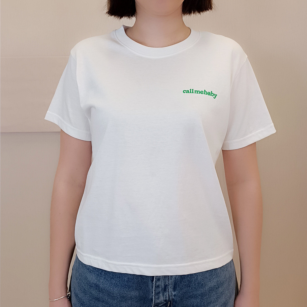 Call me baby logo上衣-粉灰黑白4色, , large