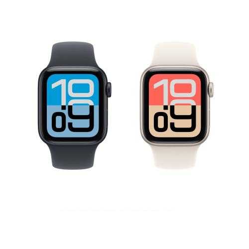 【預購排單】Apple Watch SE3 40mm 星光色鋁金屬錶殼 搭配 星光色運動錶帶 GPS 2025 (S/M)  _ 台灣公司貨 + 專用【錶貼＆錶背蓋】, , large