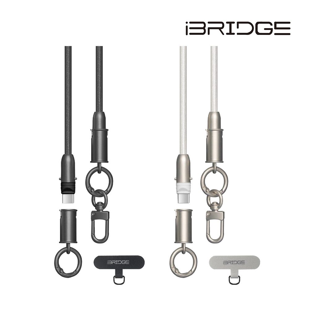 iBRIDGE Braided Lanyard Fast Charging Cable-140cm-Black, , large