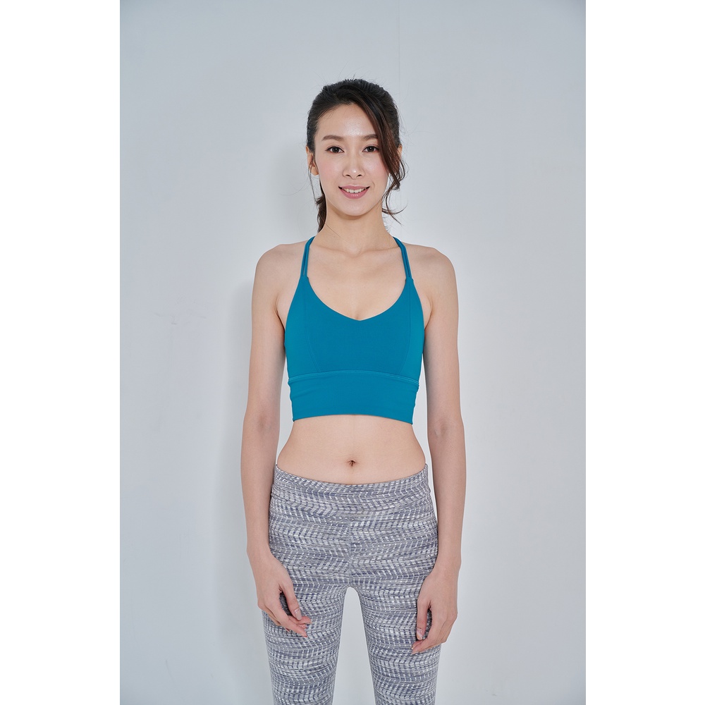 YOGA FLOW Alma Bra - 麻花短版上衣 - 石青藍 Aquamarine Blue, , large