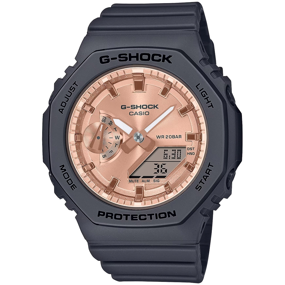CASIO 卡西歐 G-SHOCK ITZY禮志配戴款 粉紅金 八角 雙顯手錶 女錶 GMA-S2100MD-1A, , large