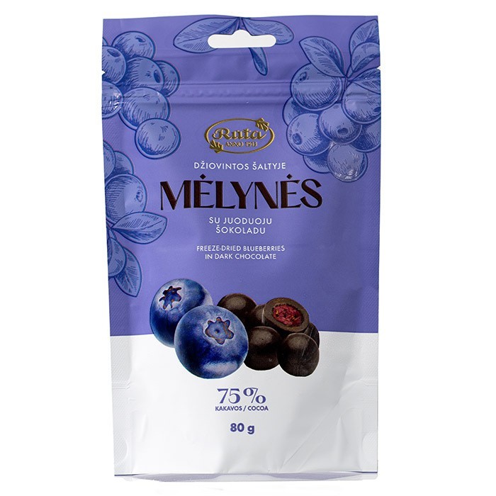 Freeze dried blueberries in dark chocolate, , large