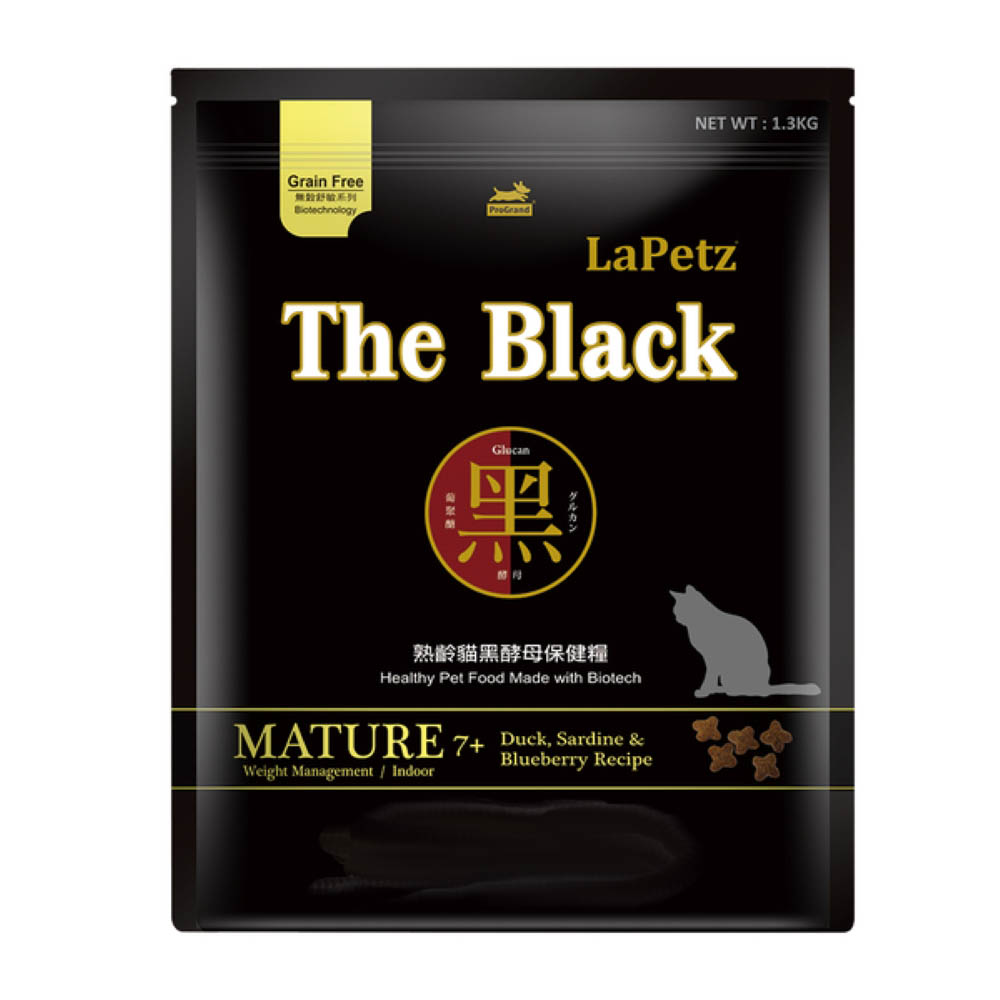 【拉拉寵物小舖】LaPetz 樂倍 黑酵母 貓飼料 熟齡貓配方 1.3公斤 The Black, , large