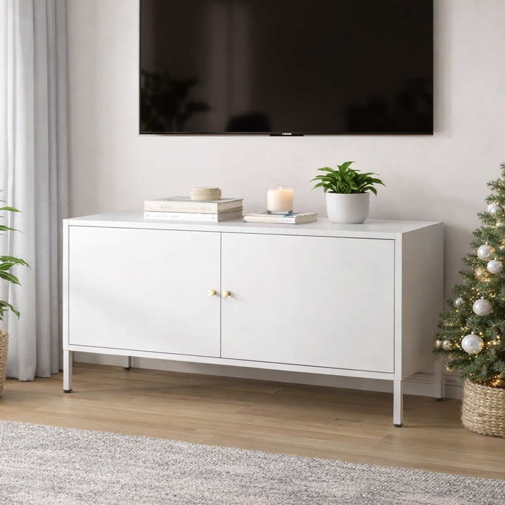 【AOTTO】現代簡約風高腳雙開門電視櫃(TA-7001W), , large