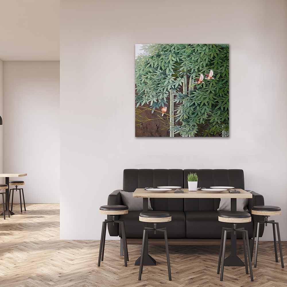 【御畫房】步步高昇 國家一級畫師手繪油畫80×80cm(VF-177), , large