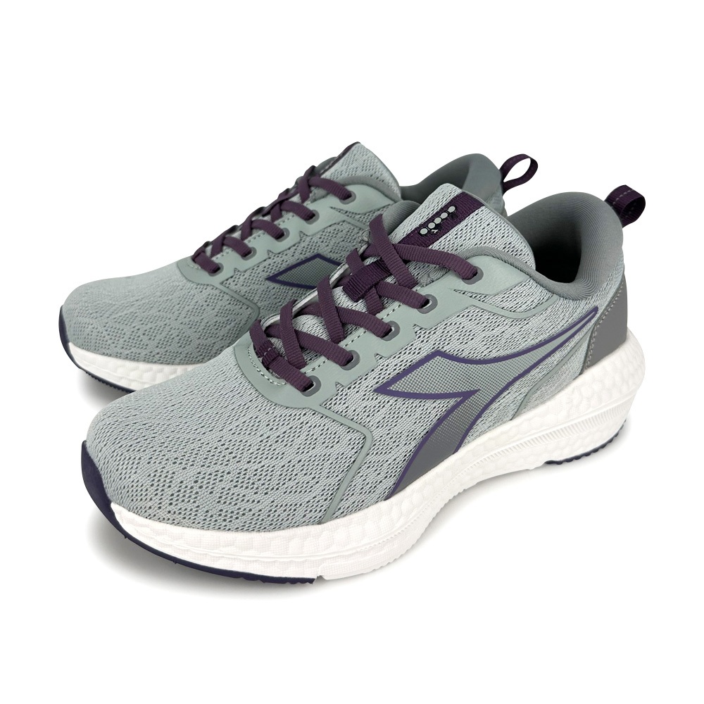 DIADORA迪亞多那 輕量緩震跑鞋 女運動鞋 女鞋 慢跑鞋 透氣 緹花 保護後跟 Q彈 足弓支撐 吸震 防滑 紫 灰紫, , large