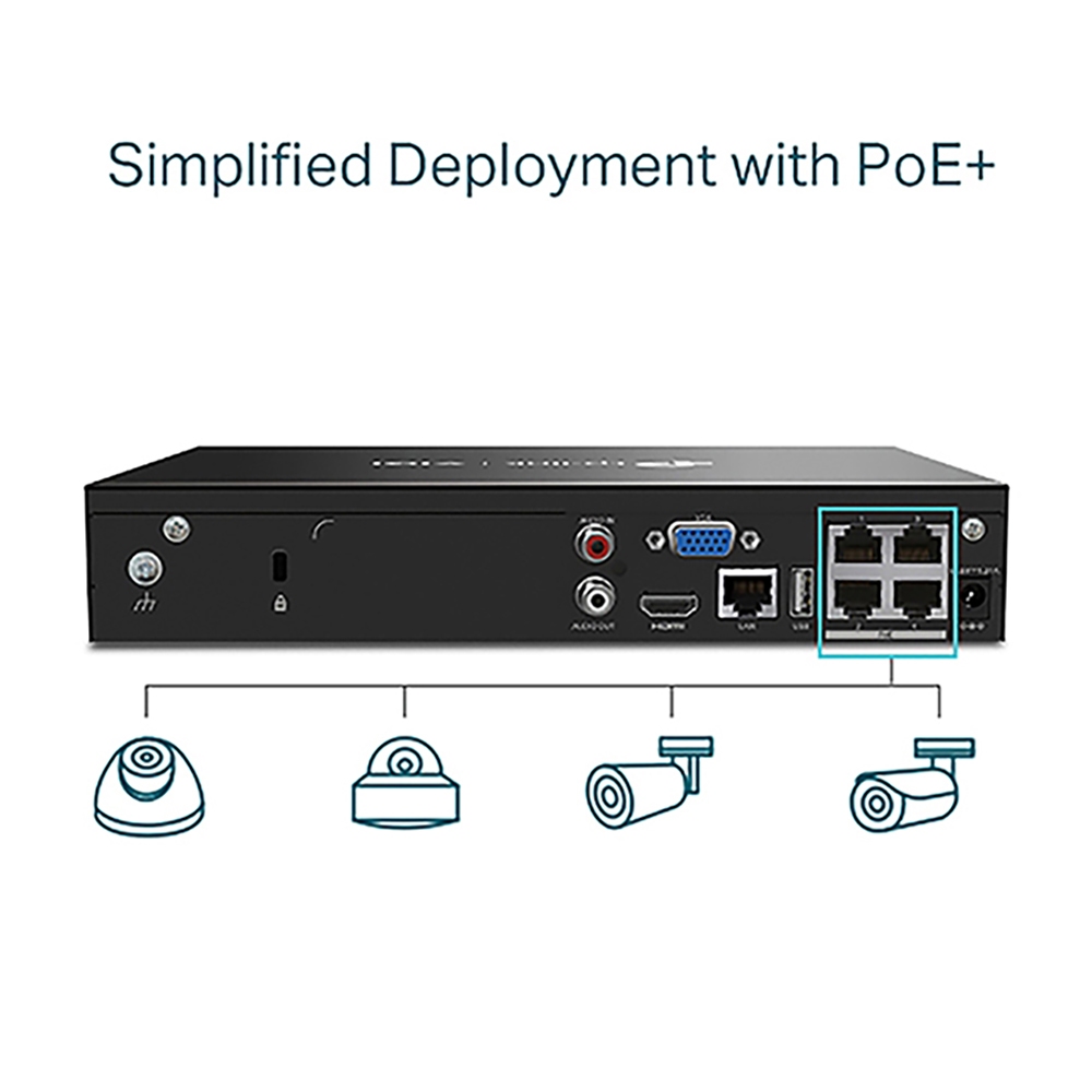 TP-LINK 昌運監視器組合 VIGI NVR1004H-4P 4路主機+VIGI C330 3MP 網路攝影機*4, , large