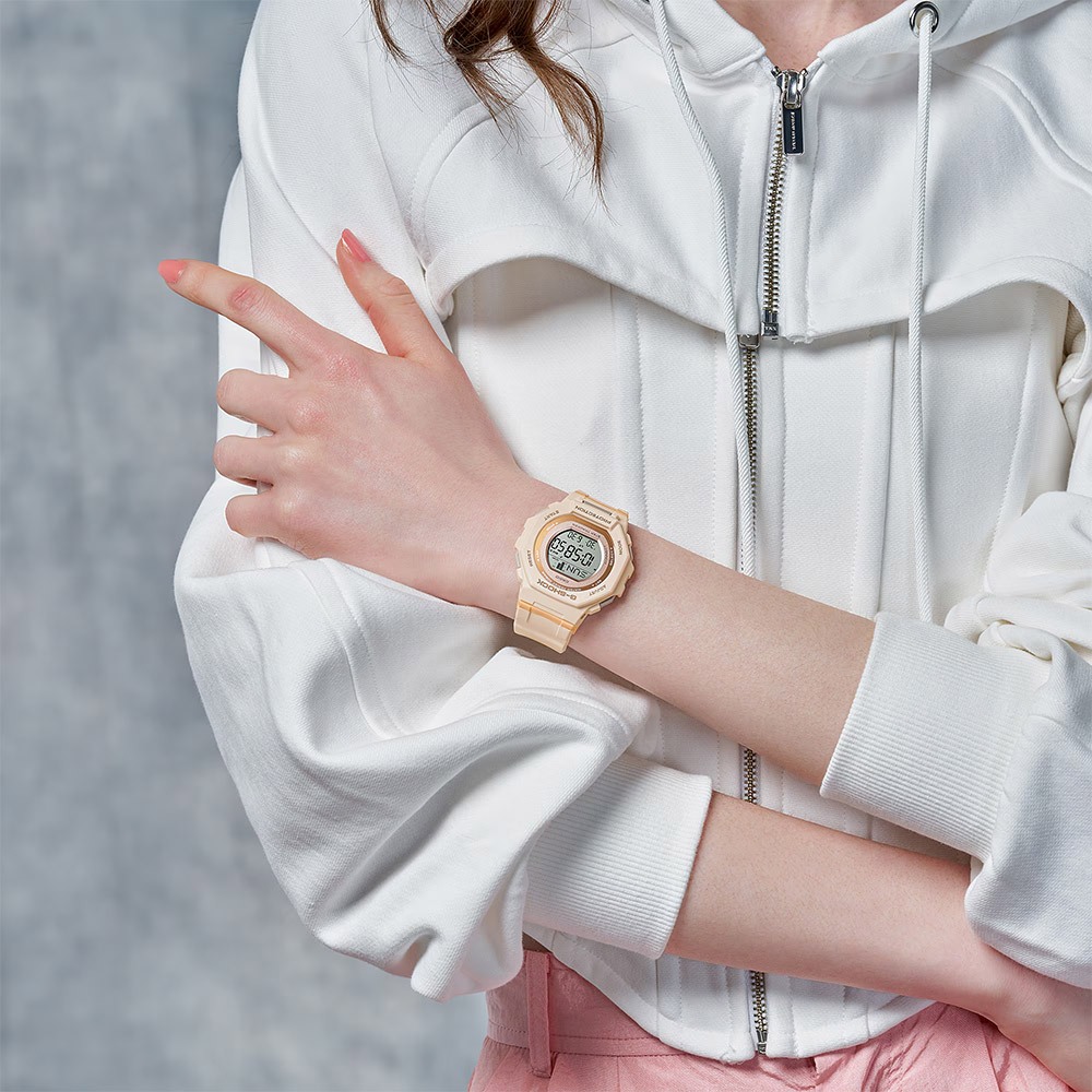 CASIO 卡西歐 G-SHOCK 計步藍芽手錶 柔和色調女錶 GMD-B300-4, , large