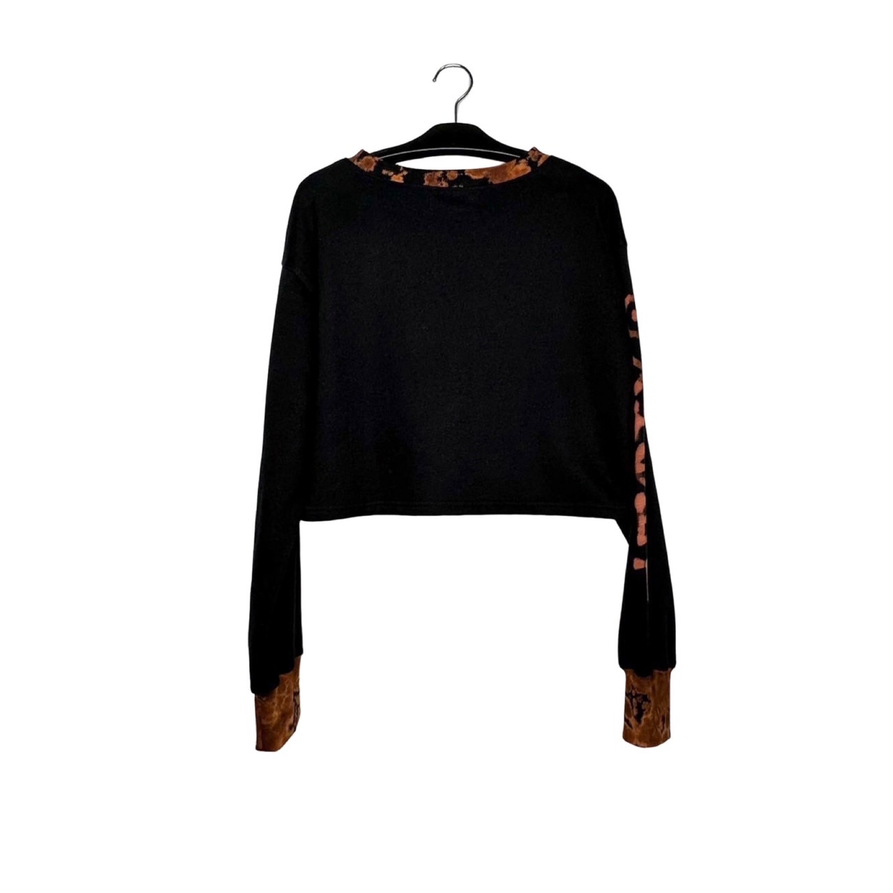 Short long sleeve sweatshirt black, , large