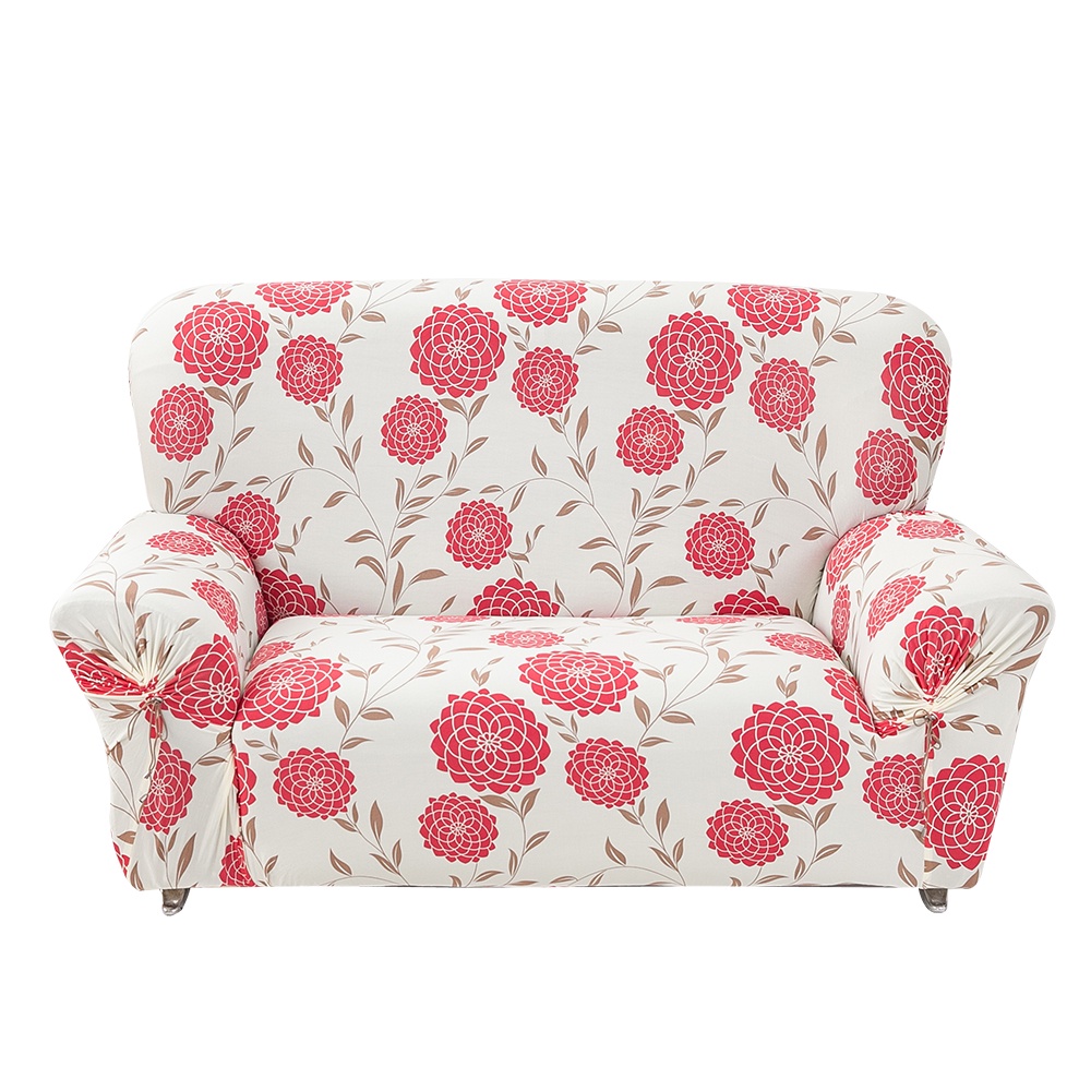 【格藍傢飾】花雅三防棉柔彈力沙發套-紅1人座/2人座/3人座/1+2+3人座 萬用沙發罩彈性防滑全包, , large
