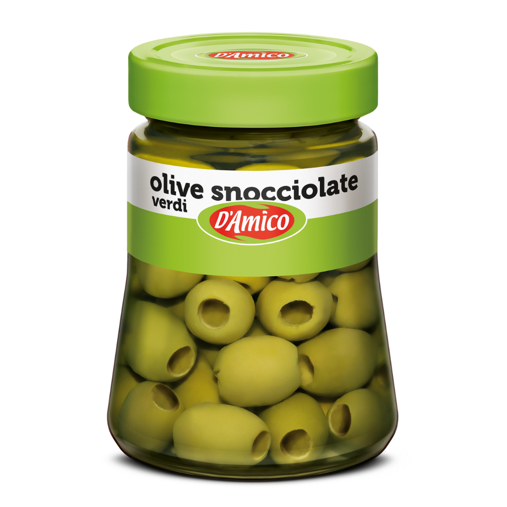 DAMICO Pitted green olives in brine, , large