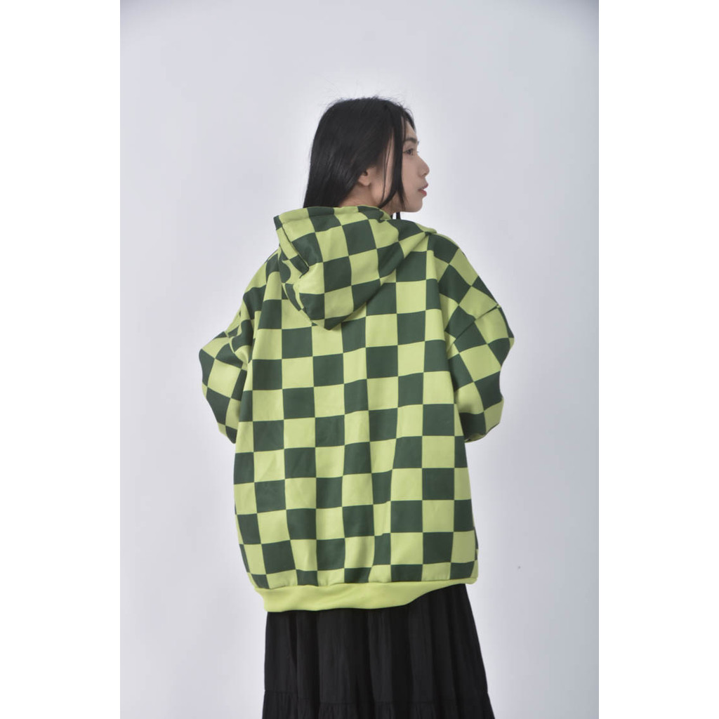 (F) 連帽綠色長袖上衣二手衣, , large