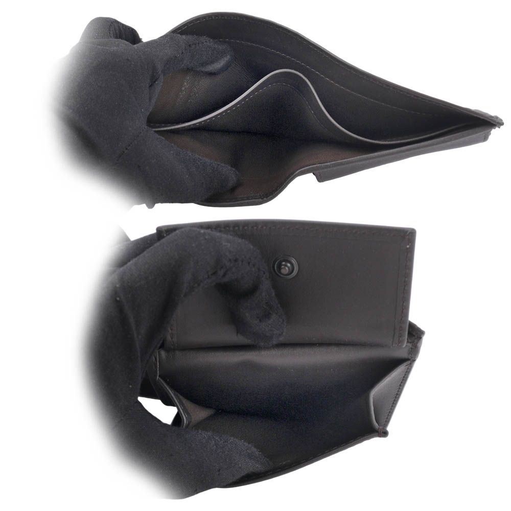 BOTTEGA VENETA 小牛皮編織零錢袋對開短夾/咖啡色, , large