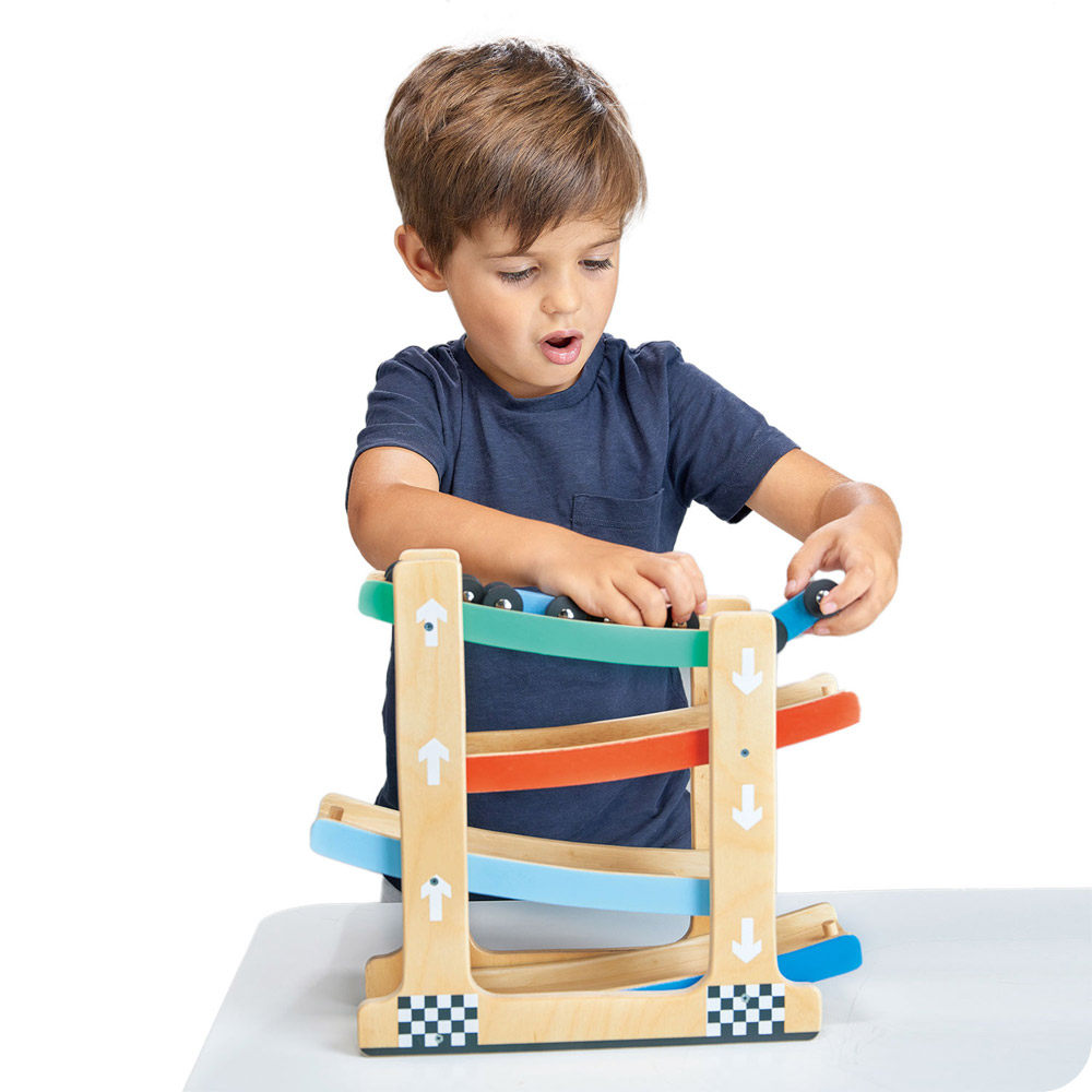 【Mentari】Wooden Ramp Racer Toy, , large