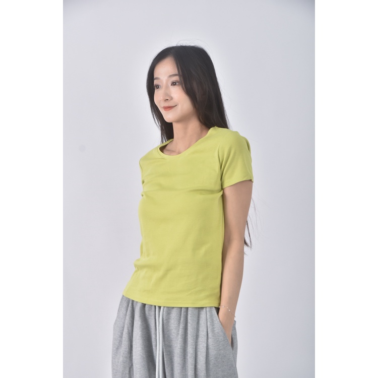 (S) uniqlo質感棉質綠色短袖上衣二手衣, , large