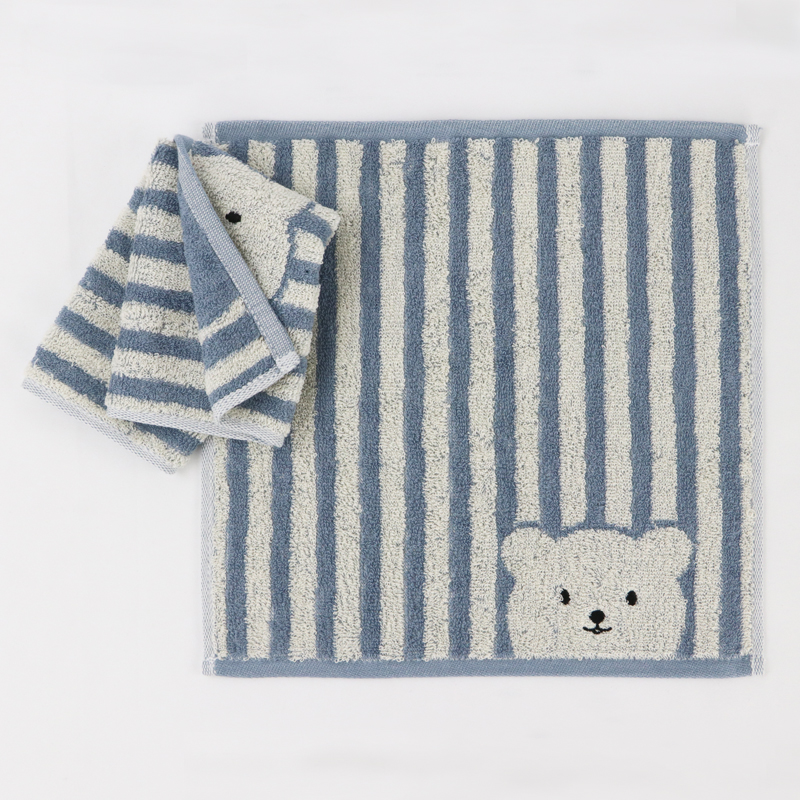 條紋彩色熊小方巾, , large