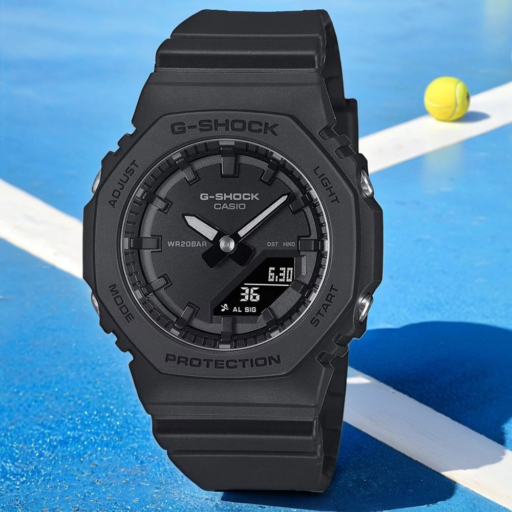 CASIO 卡西歐 G-SHOCK 單色美學八角手錶 中性錶 女錶 GMA-P2100BB-1A, , large